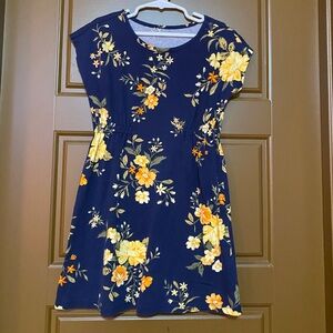 Navy Flower Dress for Girls
